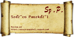 Szűcs Paszkál névjegykártya